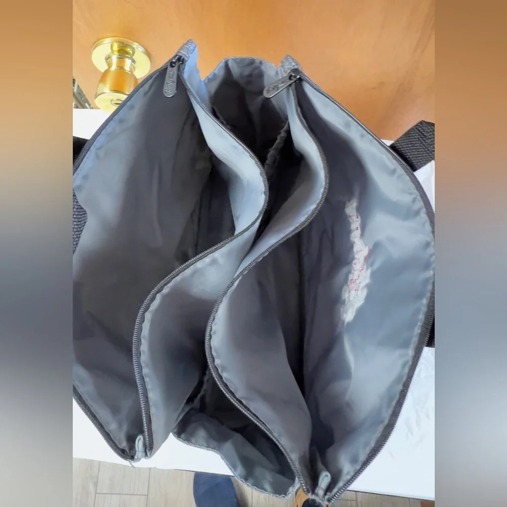 Thirty-One Gray Tote Bag with Black Handles